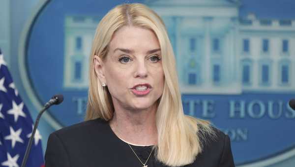 Attorney General Pam Bondi speaks to the media, Friday, June 27, 2025, in the briefing room of the White House in Washington. (AP Photo/Jacquelyn Martin)
