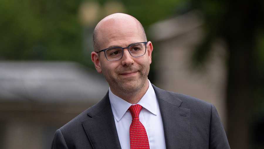 FILE - Stephen Miran, chairman of the Council of Economic Advisors, walks at the White House, June 17, 2025, in Washington. (AP Photo/Alex Brandon, File)