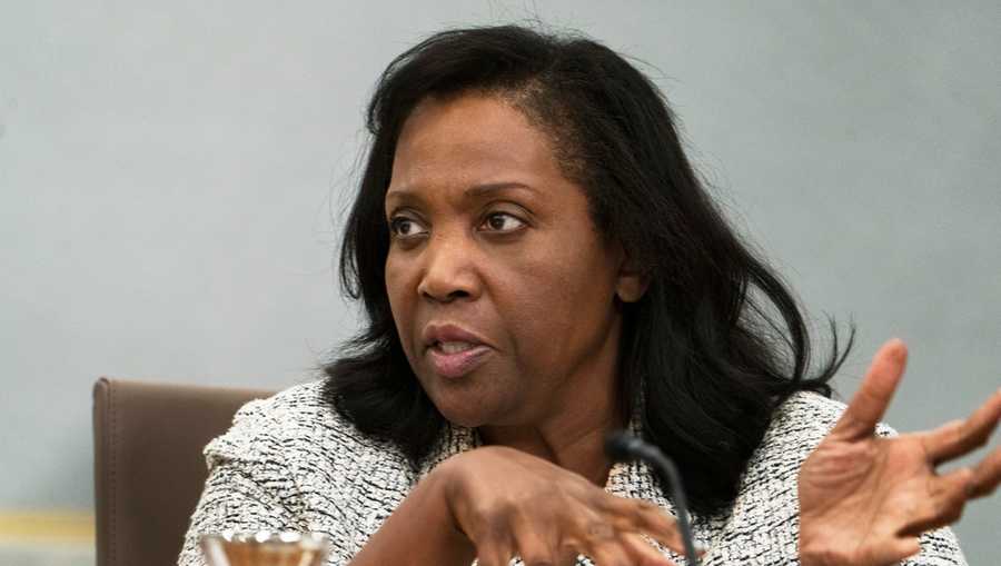 Board of Governors of the Federal Reserve member Lisa Cook, speaks during a conversations with leaders from organizations that include nonprofits, small businesses, manufacturing, supply chain management, the hospitality industry, and the housing and education sectors at the Federal Reserve building, Sept. 23, 2022, in Washington.