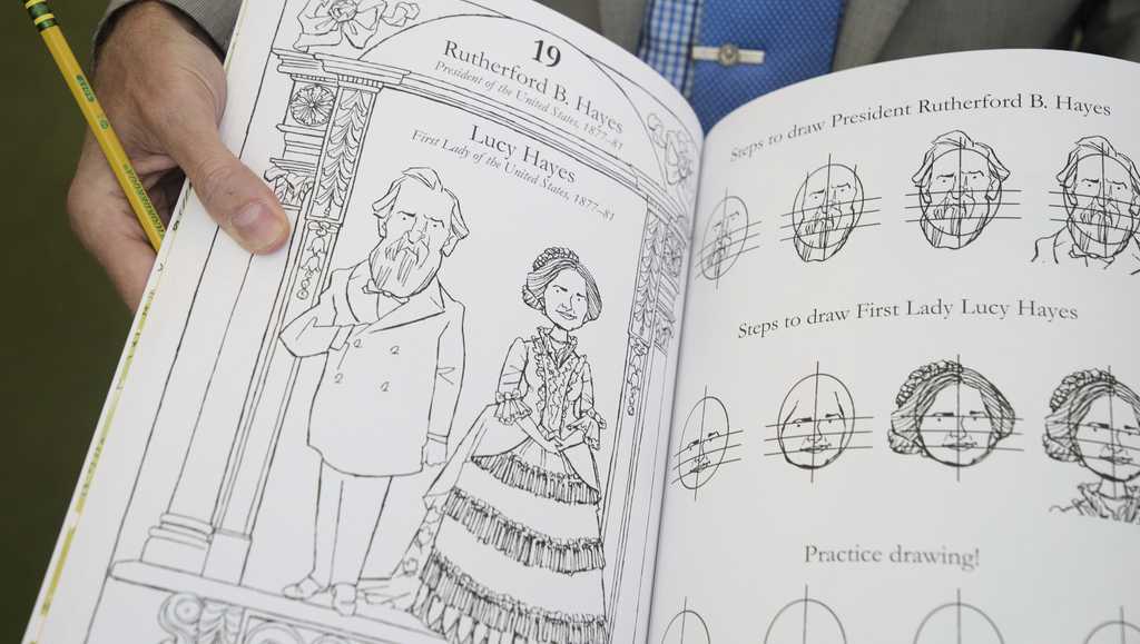 Professor explains how to draw the presidents and first ladies