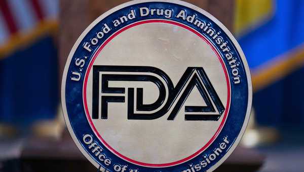 FILE - The Food and Drug Administration seal is seen at the Hubert Humphrey Building Auditorium in Washington, April 22, 2025. (AP Photo/Jose Luis Magana, File)