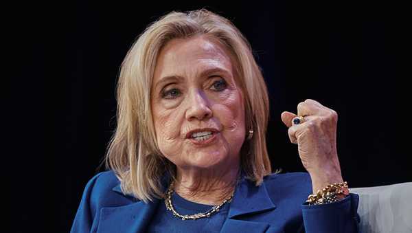 FILE - Former U.S. Secretary of State Hillary Clinton speaks during the Clinton Global Initiative, Sept. 24, 2025, in New York.