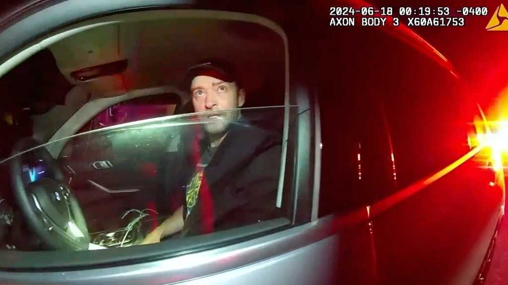 WATCH: Justin Timberlake’s 2024 drunken driving arrest video released