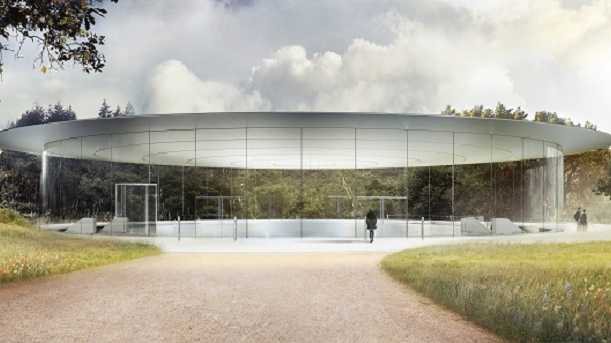 This image provided by Apple shows the Steve Jobs Theater at Apple Park in Cupertino, Calif.