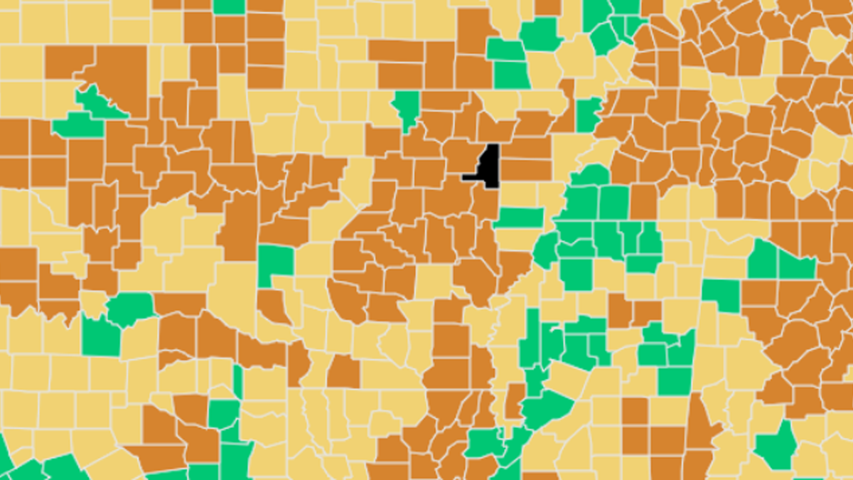 Where Arkansas lands on the new CDC mask guidance map