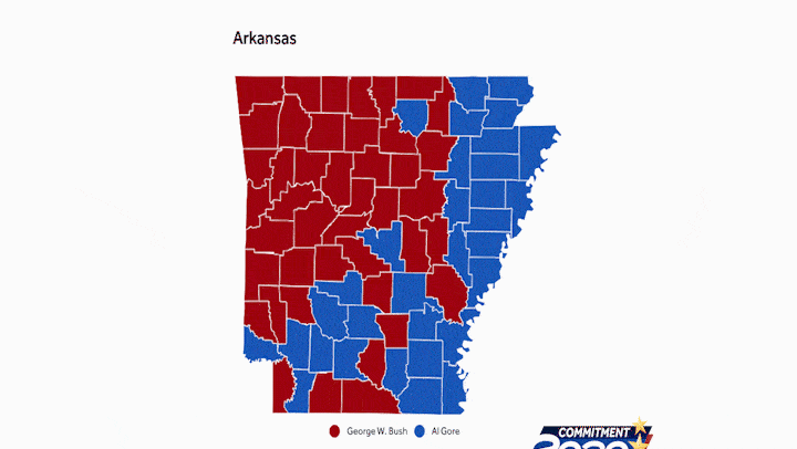 How Arkansas Has Voted For President In The Past Five Elections
