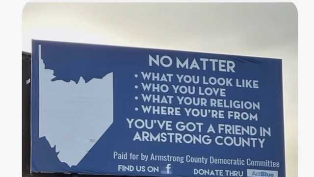 Armstrong County Democratic Committee billboard taken down - Vimarsana News