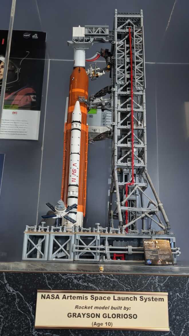 artemis ii lego on display in kenner