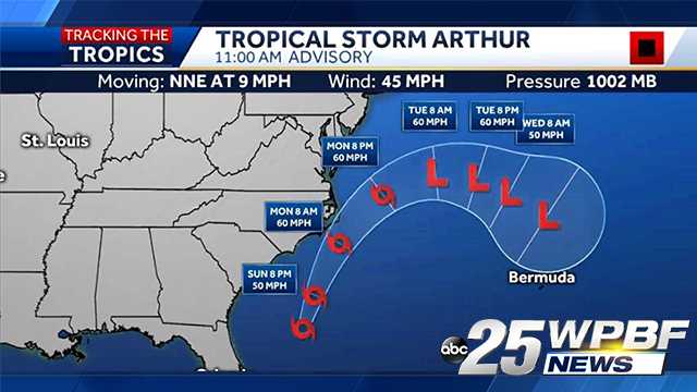 Tropical Storm Arthur forms in the Atlantic