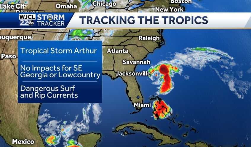 Tropical Storm Arthur is off the coast, what can you expect here? - WJCL