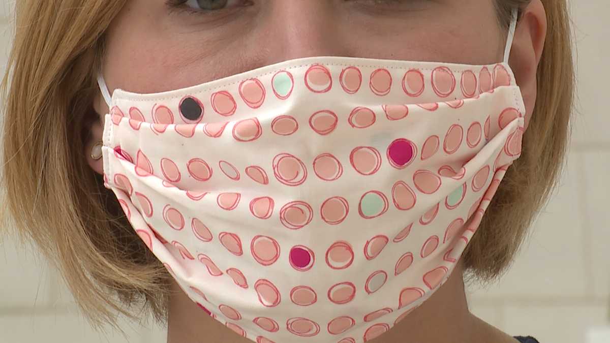 Local artist making fabric face masks during COVID19 pandemic