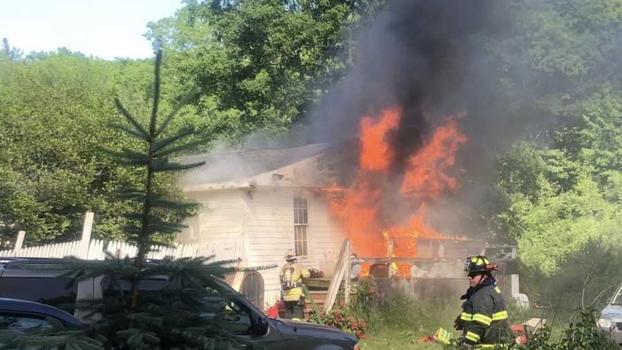 Two people were taken to the hospital after a fire in Arundel Sunday.
