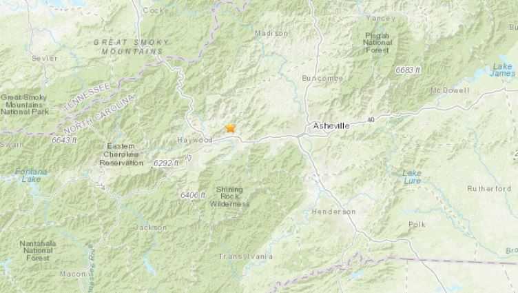 Earthquake reported near Asheville