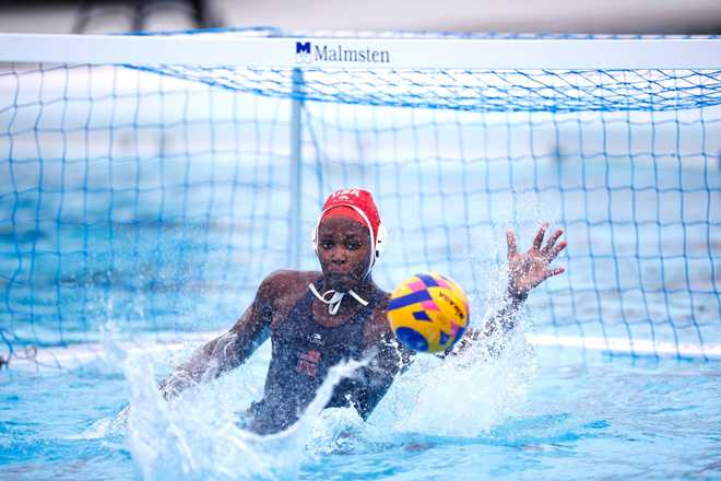 LONG&#x20;BEACH,&#x20;CALIFORNIA&#x20;-&#x20;APRIL&#x20;22&#x3A;&#x20;&#x20;Ashleigh&#x20;Johnson&#x20;&#x23;1&#x20;of&#x20;USA&#x20;before&#x20;a&#x20;water&#x20;polo&#x20;exhibition&#x20;match&#x20;against&#x20;China&#x20;at&#x20;Long&#x20;Beach&#x20;City&#x20;College&#x20;on&#x20;April&#x20;22,&#x20;2024&#x20;in&#x20;Long&#x20;Beach,&#x20;California.&#x20;&#x28;Photo&#x20;by&#x20;Ronald&#x20;Martinez&#x2F;Getty&#x20;Images&#x29;