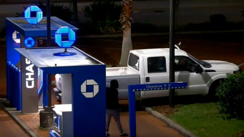 Video shows men use pickup truck in Orange County ATM theft