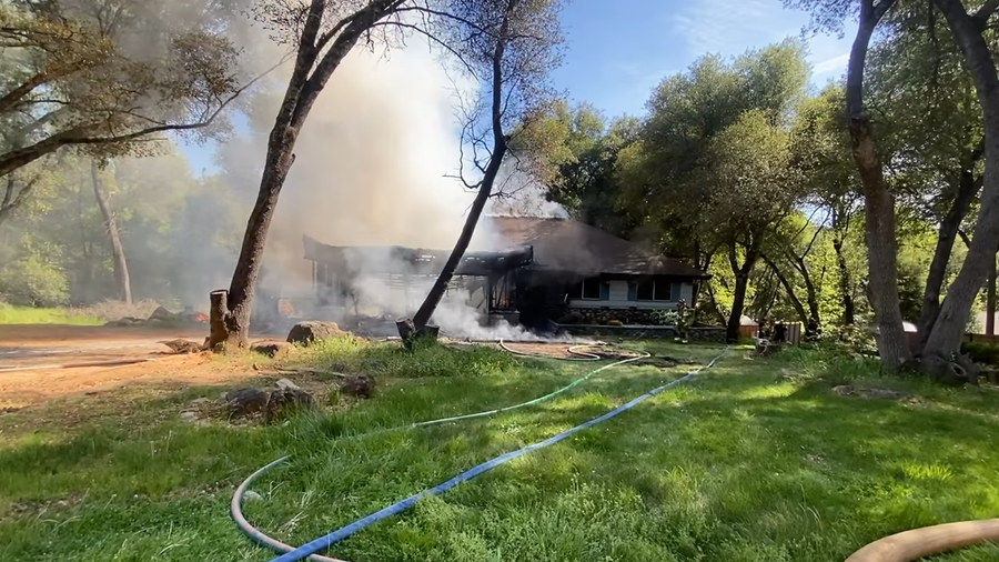 House damaged after fire in Placer County, contained to one house