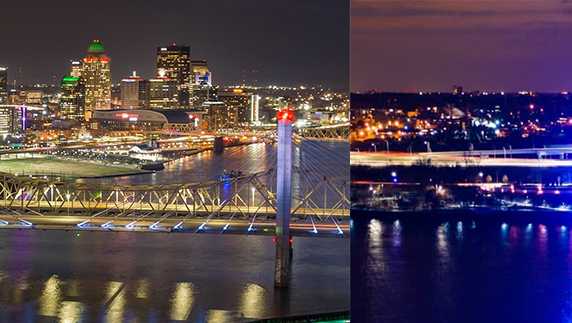 Big Four Bridge lights