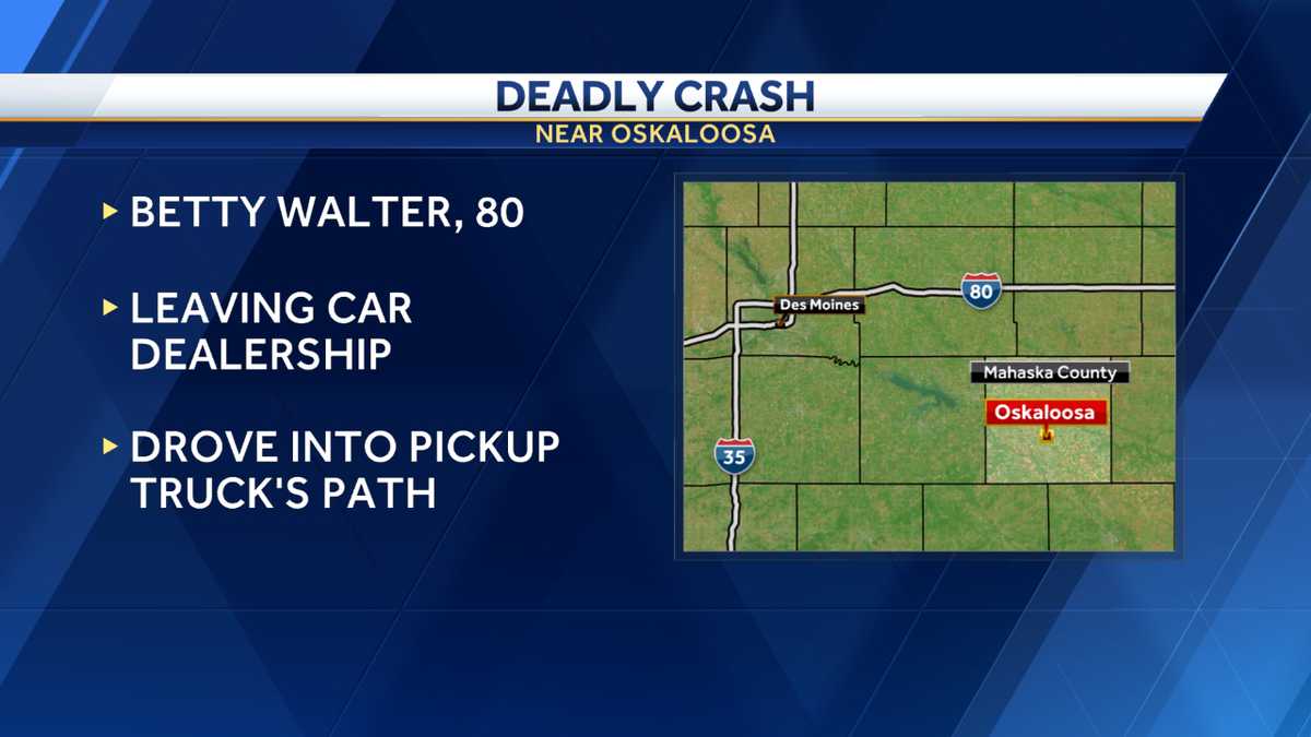 Iowa woman died in crash west of Oskaloosa