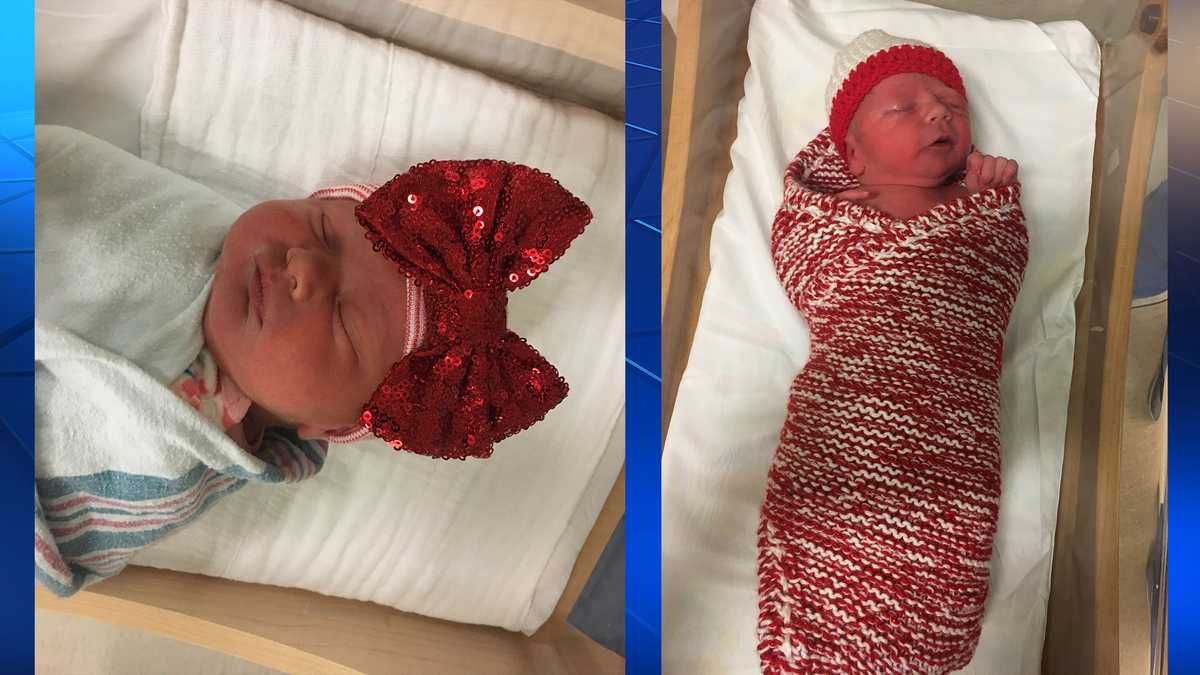 Newborns at local hospitals dressed in their Christmas finest