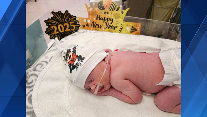 ﻿Taylor Gillespie was the first baby born at UC Health in 2025!