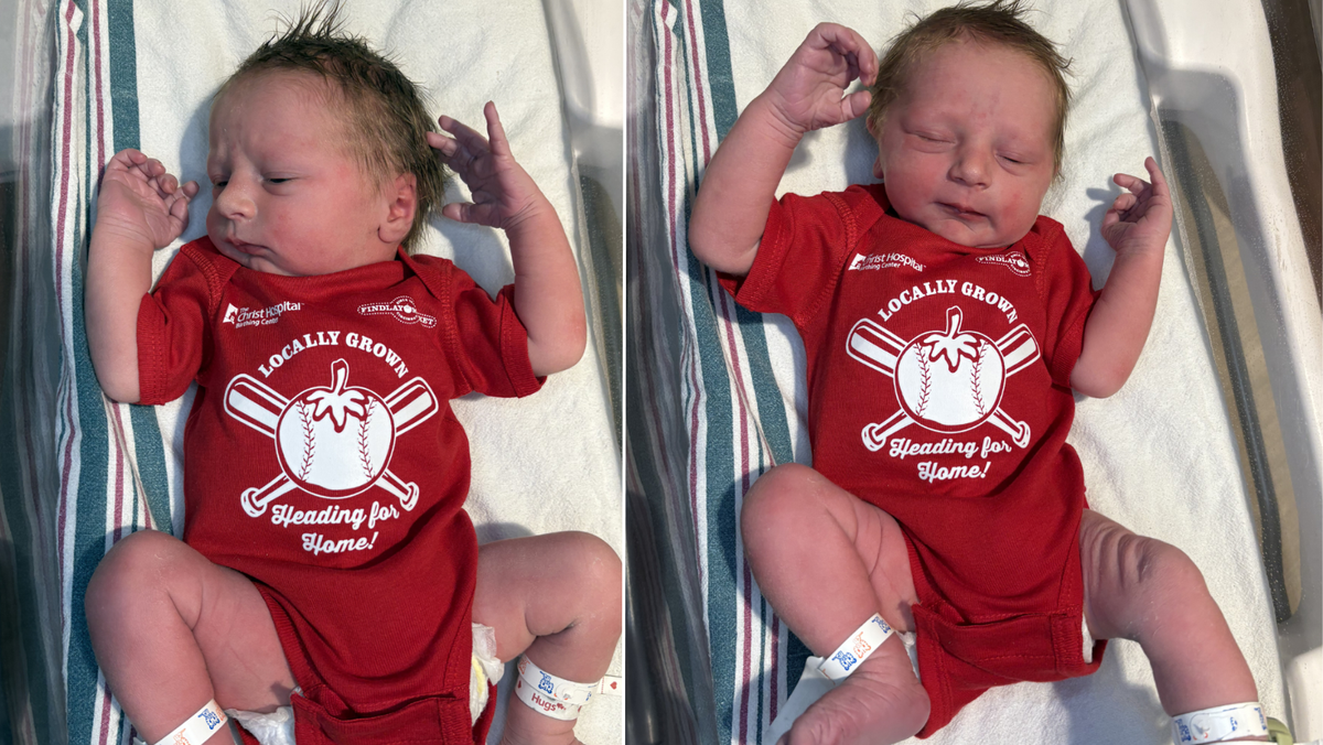 Christ Hospital giving newborn babies special onesies for Reds Opening Day