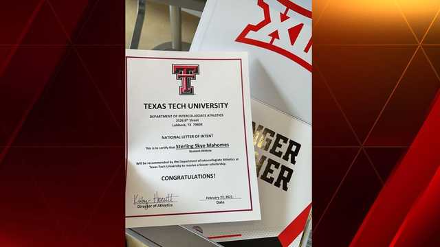 Texas Tech offers baby Sterling Skye Mahomes a soccer scholarship