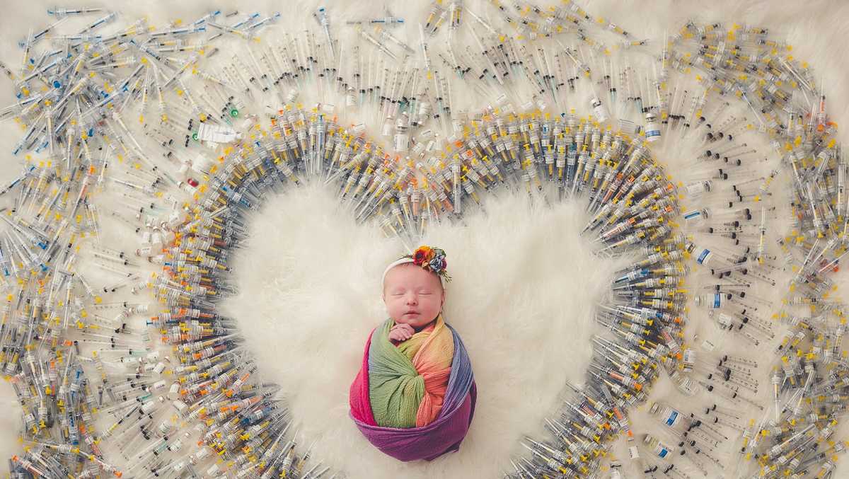 Photo showing baby surrounded by IVF syringes goes viral