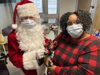 santa visits cone health women’s & children’s center at moses cone hospital