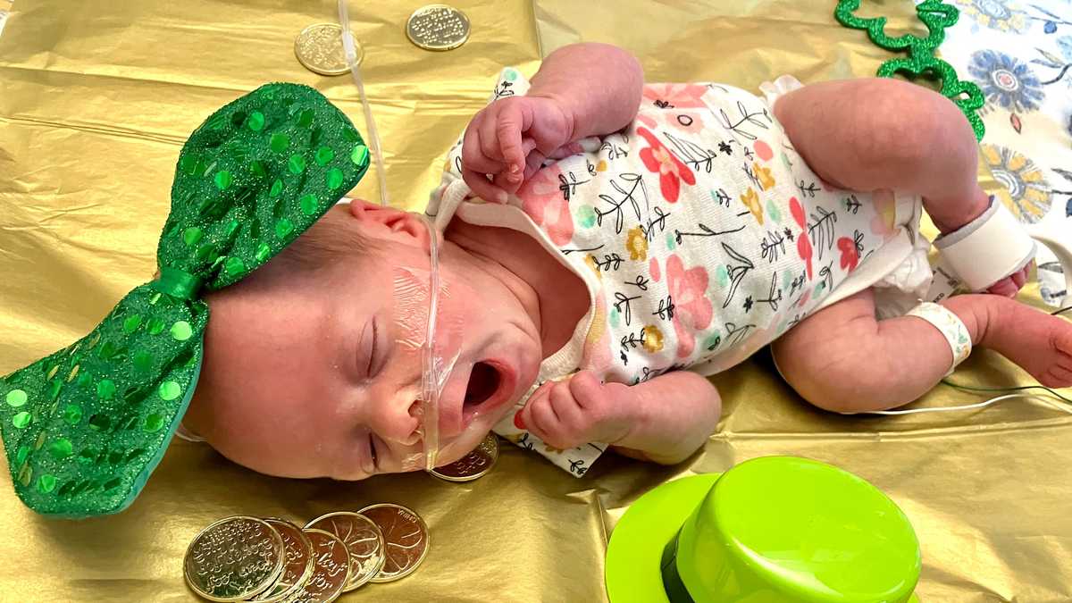 Lucky Charmers': Newborn babies at Boston hospital dressed up for