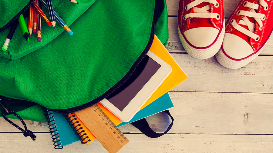School bag and supplies