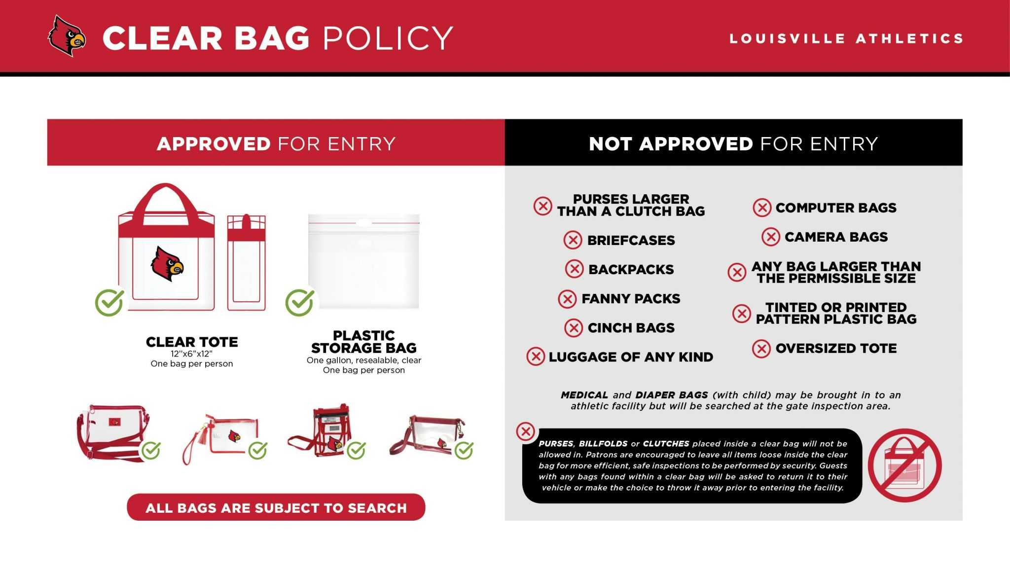 HEADS UP LADIES! You have to bring a clear purse/tote to the UofL