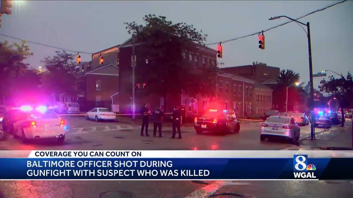 Police: Officer wounded, suspect dead in Baltimore shootout
