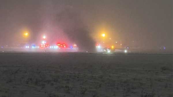 Emergency crews responded to an incident at Bangor International Airport in Bangor, Maine, on Jan. 25, 2026.
