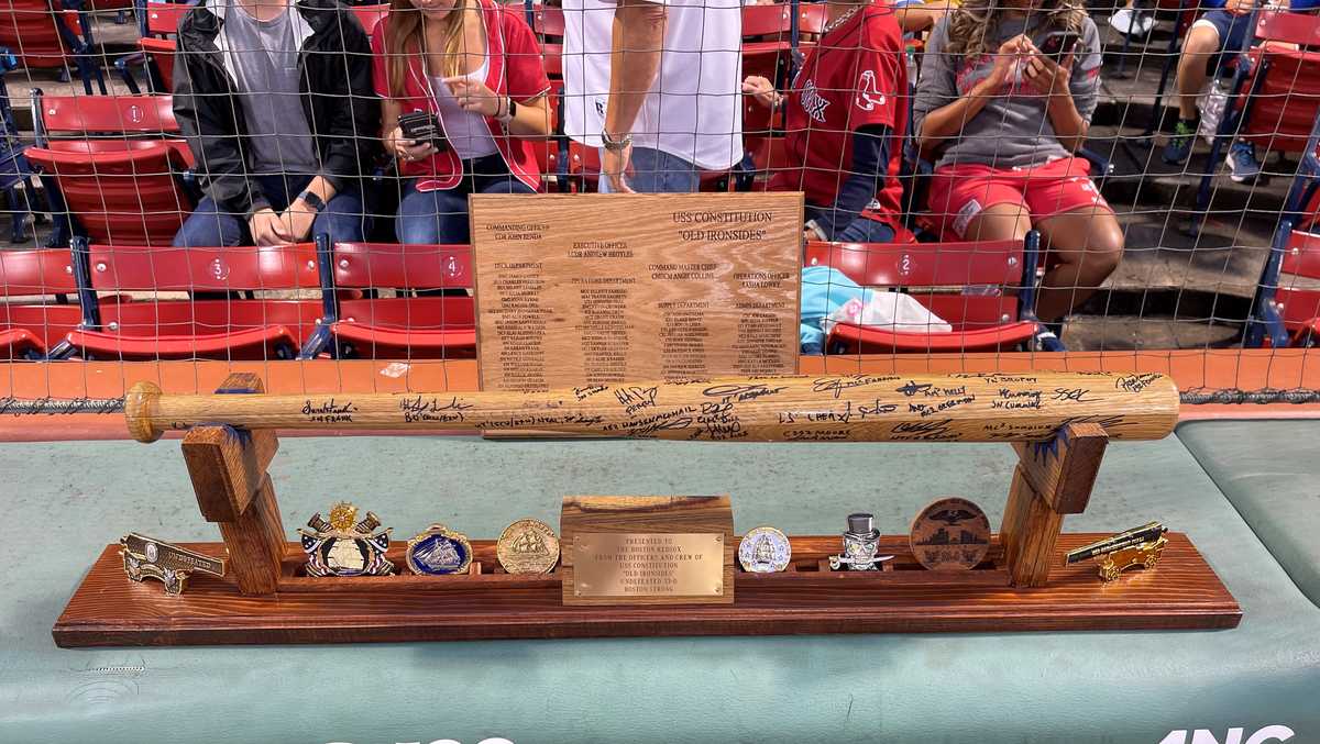 Baseball bat made out of wood from USS Constitution gifted to Boston