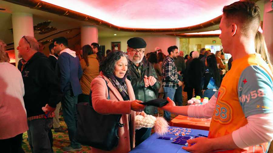 alex handing out free swag