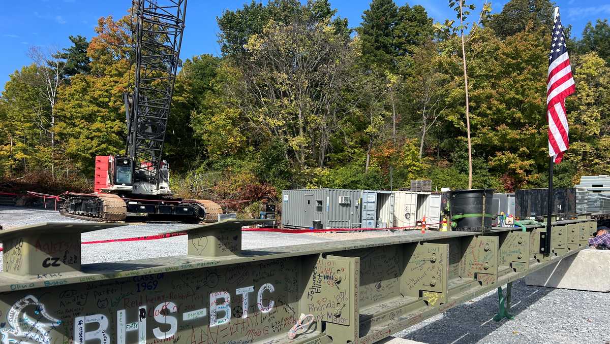 Final steel beam installed at new Burlington High School building