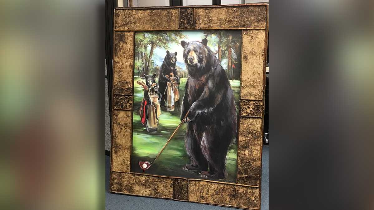 Stolen painting of 3 bears playing golf found on Sacramento Craigslist