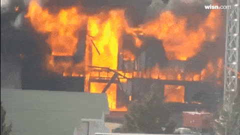 Crews on Thursday morning conducted a controlled burn to destroy a Beaver Dam apartment building that was the site of a fatal chemical bomb explosion. SEO