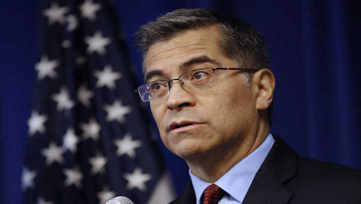 FILE - In this Dec. 4, 2019, file photo, California Attorney General Xavier Becerra speaks during a news conference in Sacramento, Calif. President Joe Biden’s pick for health secretary is facing two days of contentious Senate hearings.