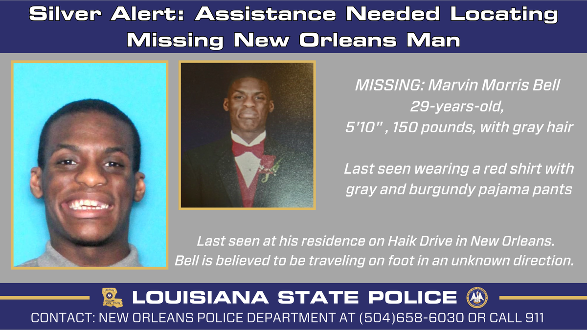 Louisiana State Police issues silver alert for non-verbal man