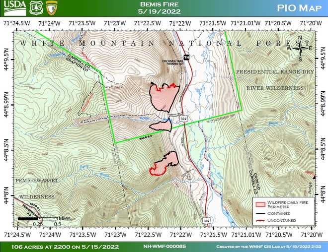 Officials contain more of New Hampshire forest fire