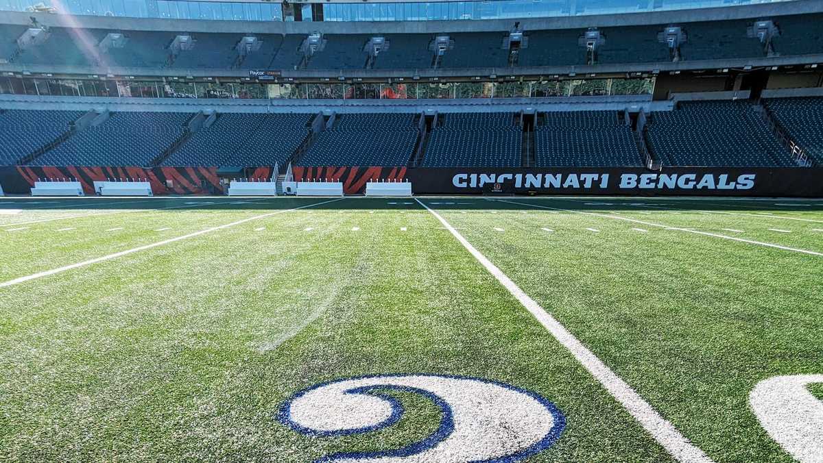 Bengals honor Damar Hamlin by painting '3' in 30-yard line blue at Paycor  Stadium