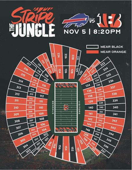 Stripe Hype: Bengals asking fans to help stripe out Paycor Stadium for  Sunday Night Football