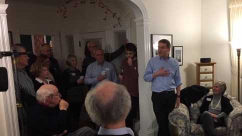 Colorado Senator Michael Bennet attends house party in Concord, NH