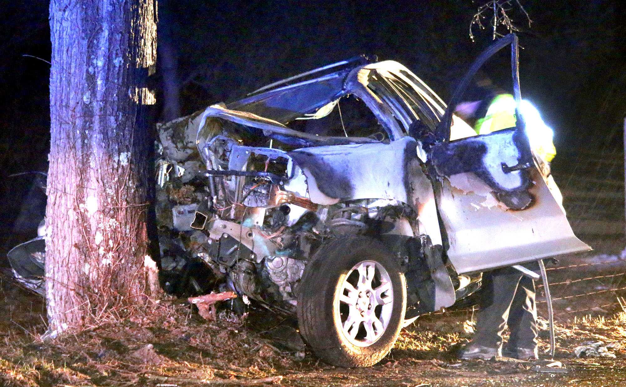 1 Dead After Car Crashes Into Tree, Catches Fire