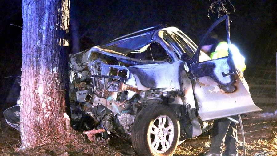 1 dead after car crashes into tree, catches fire