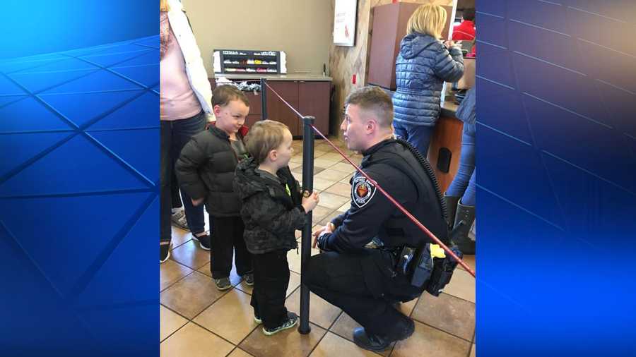 Photo of Bethel Park police officer talking, answering questions with ...