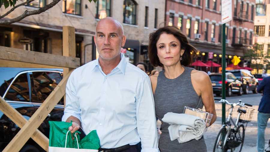 Dennis Shields and Bethenny Frankel are seen leaving SoHo House on June 14, 2016 in New York City.