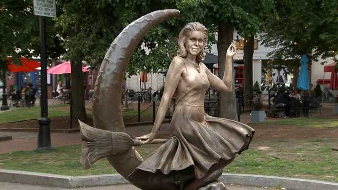 Some of the patina was removed from the "Bewitched" statue in Salem,  Massachusetts, while it was being cleaned due to a vandal dousing  it with red paint on June 6, 2022.