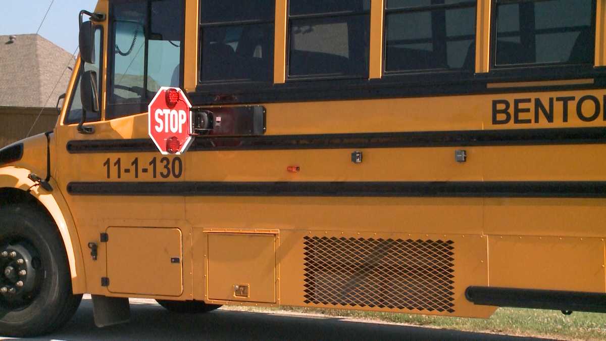 Some Bentonville buses took shelter during tornado warning